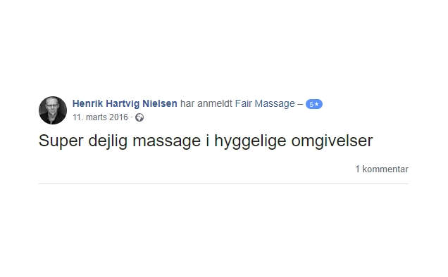 Anmeldelse af Fair Billig Massage Nyborg ved Jens Nielsen 12