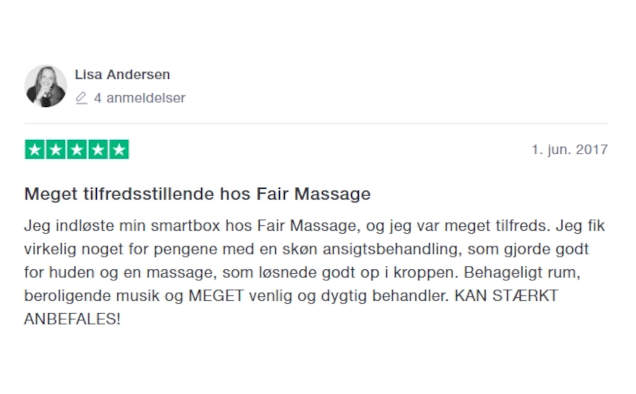 Anmeldelse af Fair Billig Massage Nyborg ved Jens Nielsen 2